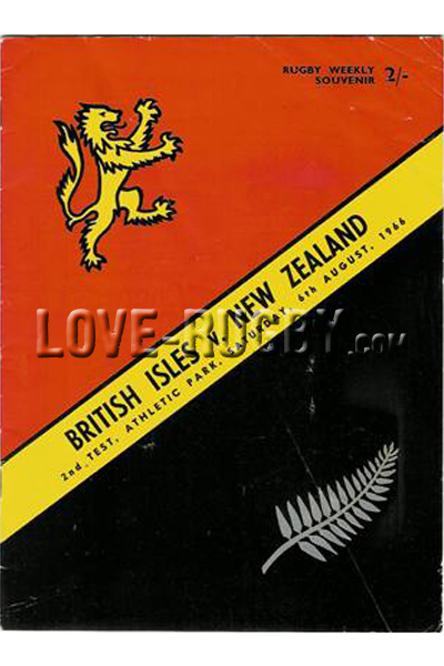 1966 New Zealand v British Isles  Rugby Programme